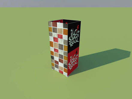 Tilkut käytetään festarialueen tornien päällystämiseen.