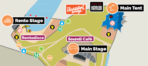 Ilosaari Lounge, next to Main Tent