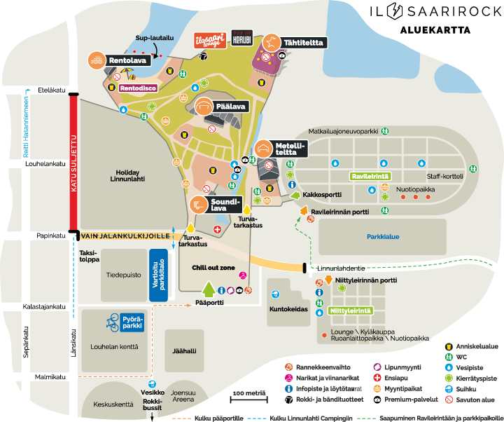 Ilosaarirockin aluekartta